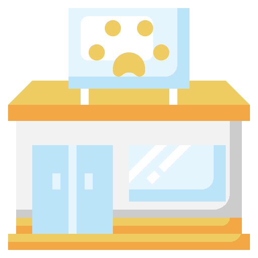 Pet shop architecture and city animals veterinary icon Pet shop architecture and city animals veterinary icon