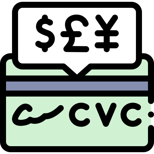 Credit card currency payment method multi icon