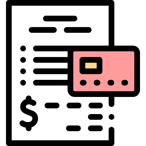 Credit card statement dollar business and finance icon