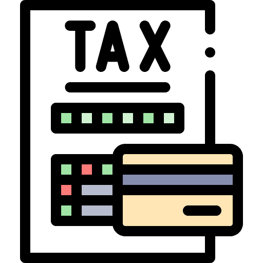 Tax debit card credit card business and finance icon Tax debit card credit card business and finance icon