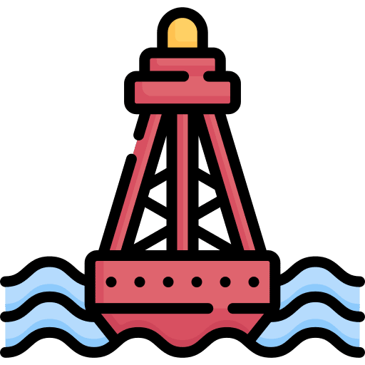 Buoy signaling sea water icon