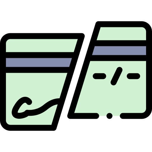 Credit card broken business and finance credit card icon Credit card broken business and finance credit card icon