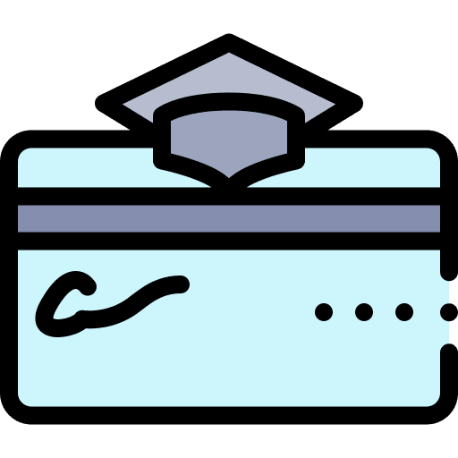 Credit card mortarboard finantial cushion money icon Credit card mortarboard finantial cushion money icon