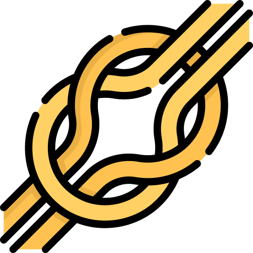 Knot fiber hiking construction and tools icon