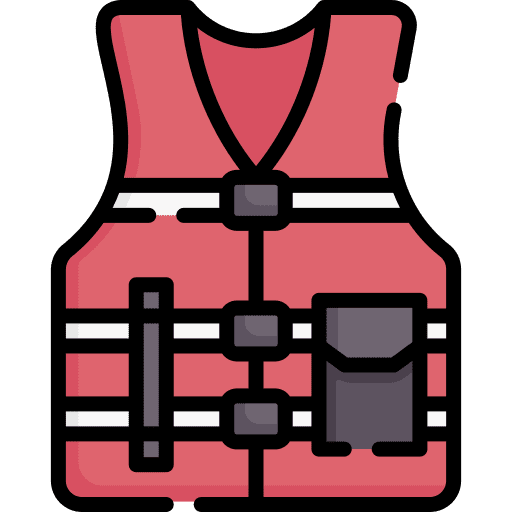 Life vest jacket lifesaver high visibility vest icon