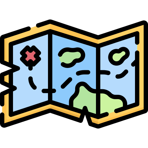 Treasure map maps and location pirate treasure map icon