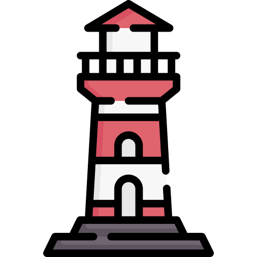 Lighthouse sea guide orientation icon Lighthouse sea guide orientation icon