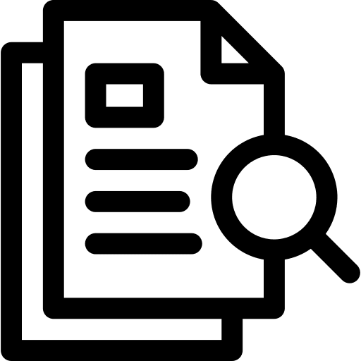 Research detail archive glass icon
