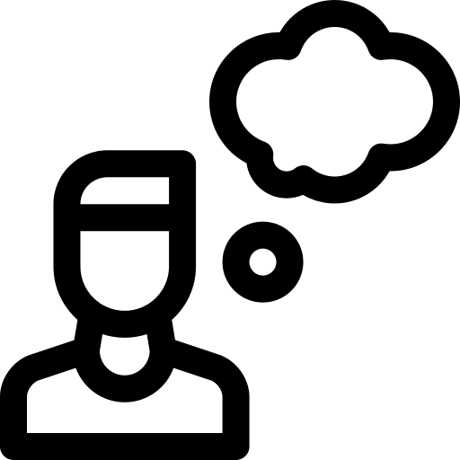 Thinking user creativity intelligence icon Thinking user creativity intelligence icon