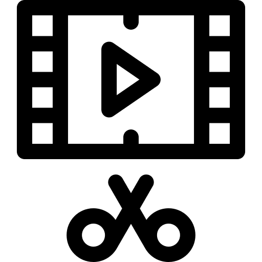 Video editing movie scissors film editor icon Video editing movie scissors film editor icon