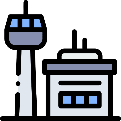 Airport architecture and city airport building icon Airport architecture and city airport building icon