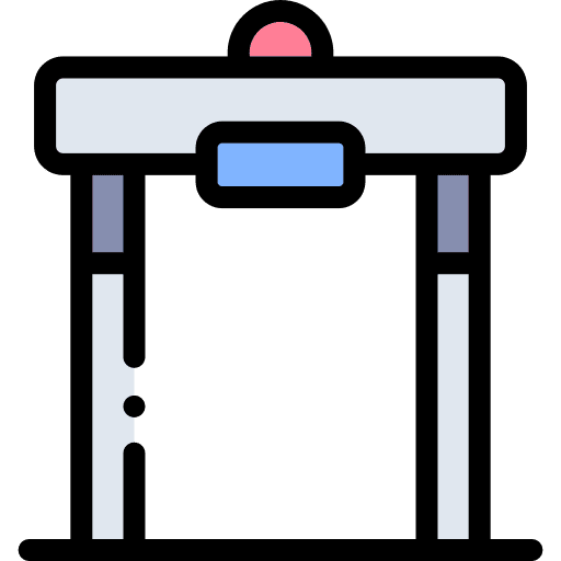 Body scanner safety gate scanning icon Body scanner safety gate scanning icon