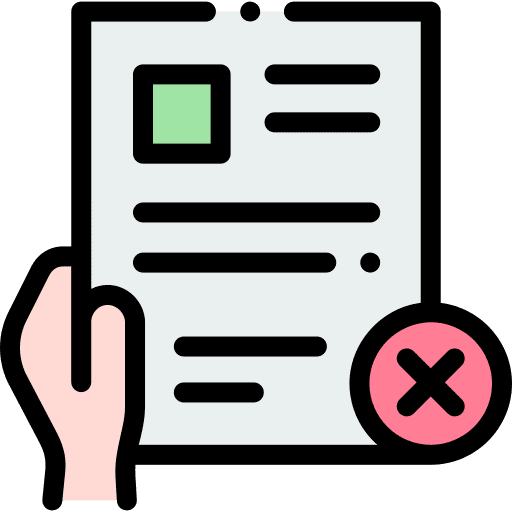Denied stop travel document icon Denied stop travel document icon