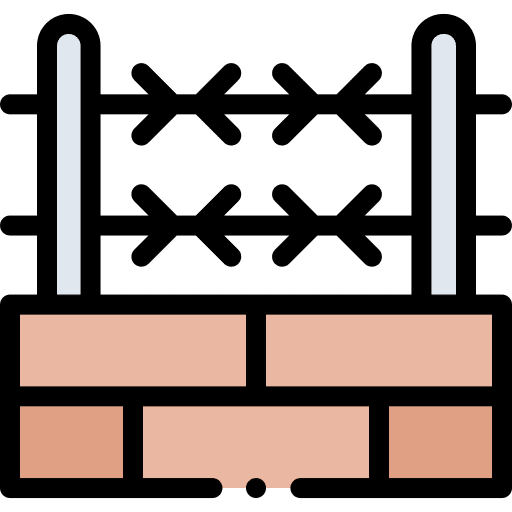 Barbed wire architecture wall frontier icon Barbed wire architecture wall frontier icon