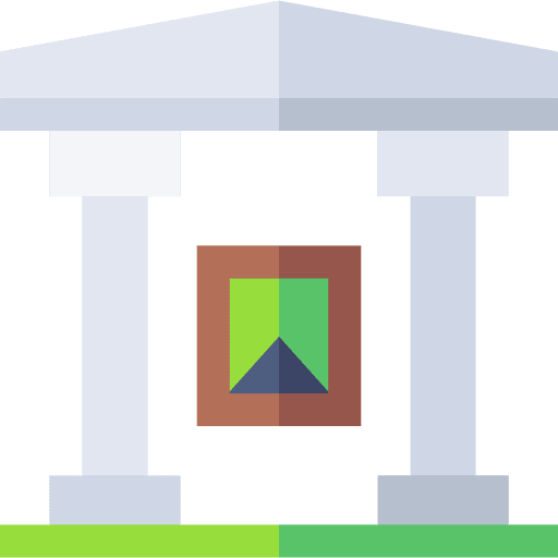 Museum exhibit security design icon Museum exhibit security design icon