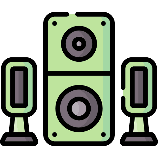 Stereo music and multimedia speaker sound icon Stereo music and multimedia speaker sound icon