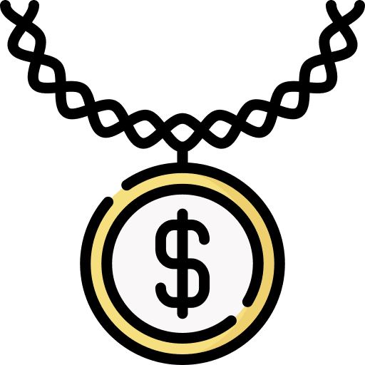 Necklace dollar symbol rapper accessory icon Necklace dollar symbol rapper accessory icon