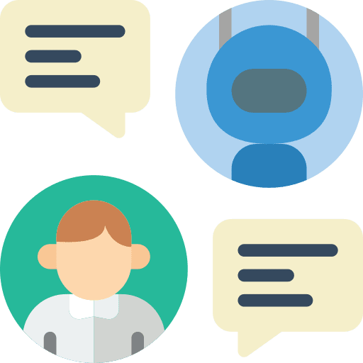Conversation assistant chatting communications icon Conversation assistant chatting communications icon