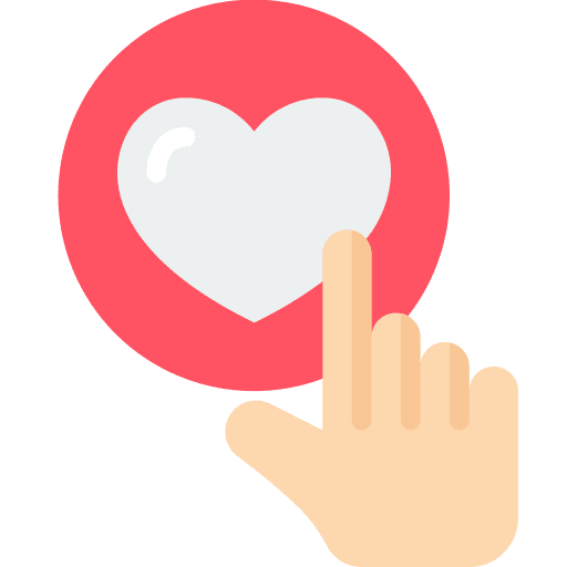 Love social media love click icon