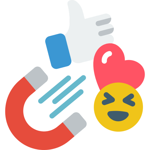 Magnet laugh magnet attention icon