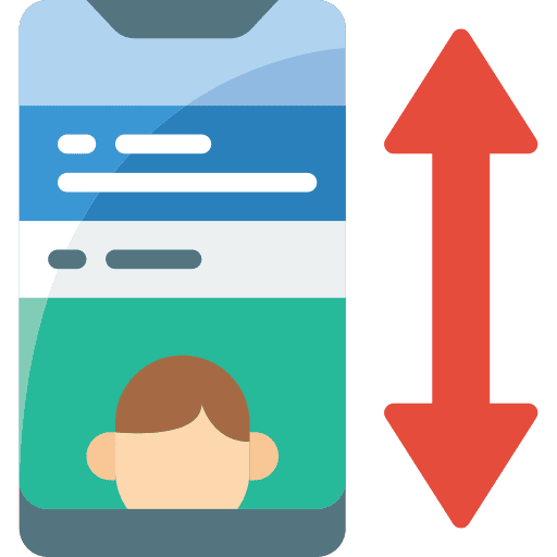 Scrolling social social media arrow icon