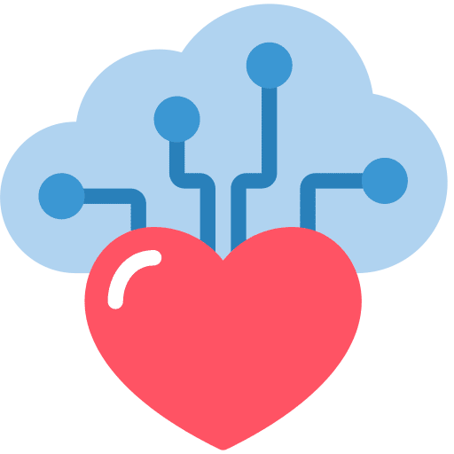 Heart love and romance share cloud icon