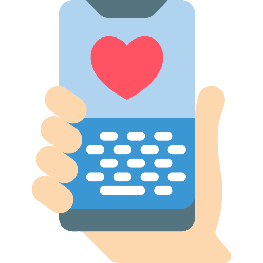 Love message chat love and romance mobile icon