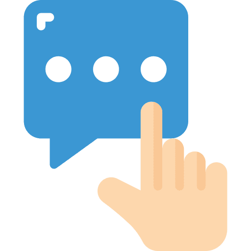 Message hand bubble chat icon