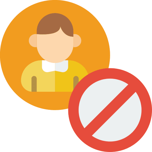 Blocked profile user person icon