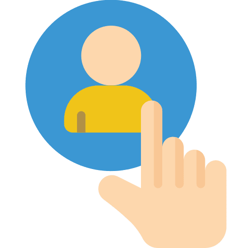 Profile tap hand click icon