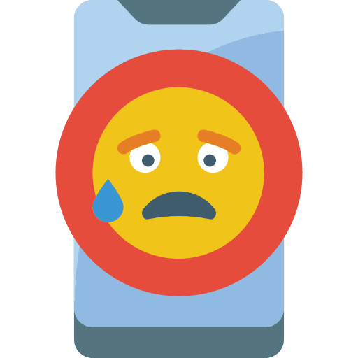 Sad react upset notification icon