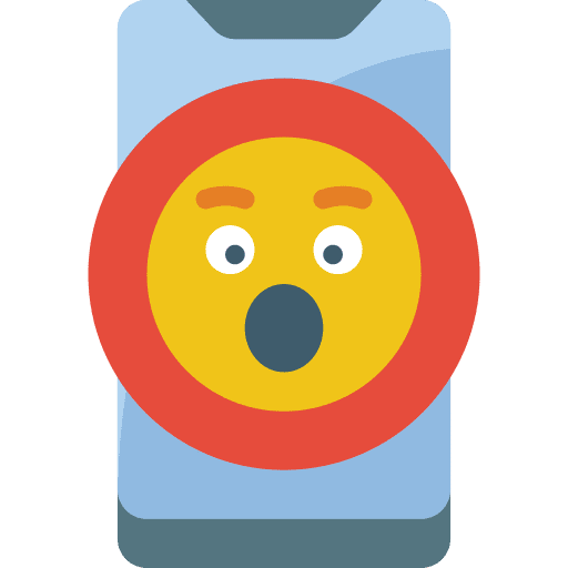 Shock face mobile social media icon