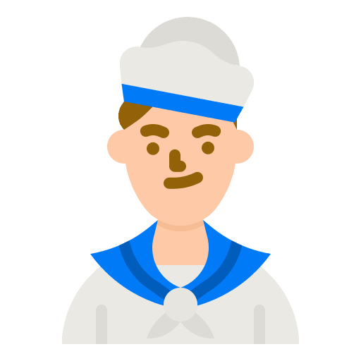 Sailor professions and jobs uniform caucasian icon