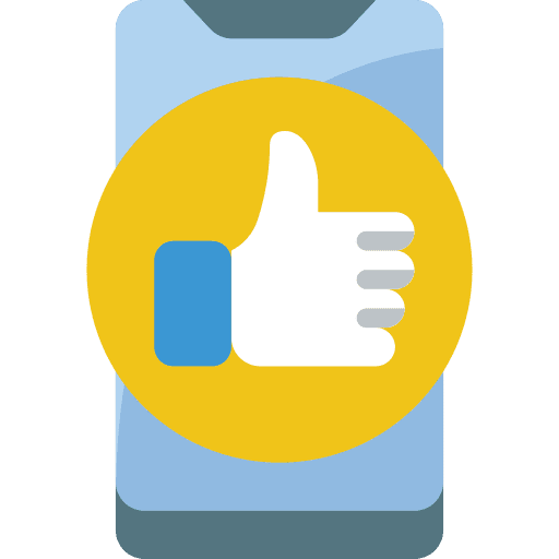 Thumbs up phone mobile like icon