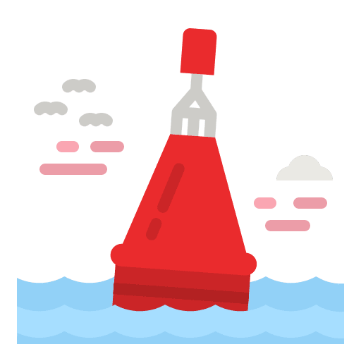 Buoy protection signaling floating icon Buoy protection signaling floating icon