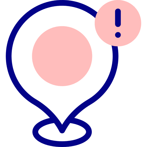Location exclamation mark warning sign location icon Location exclamation mark warning sign location icon