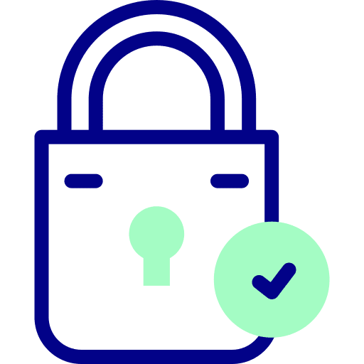 Padlock lock check approval icon