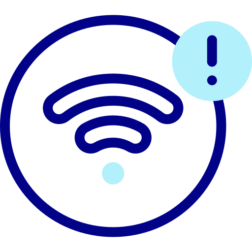 Wifi signal alert notification icon