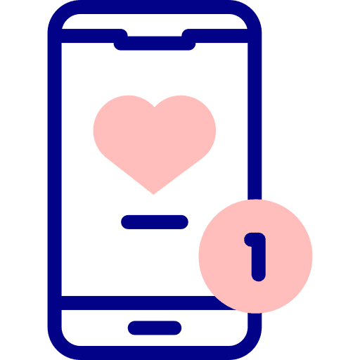 Notifications love chat communications icon Notifications love chat communications icon