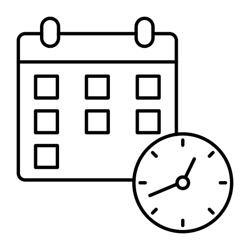 Calendar time and date time date icon