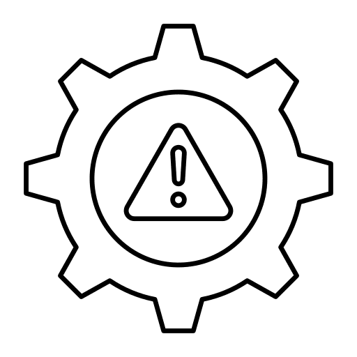 Setting warning gear setting icon