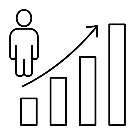 Bar chart growth arrow bar chart icon