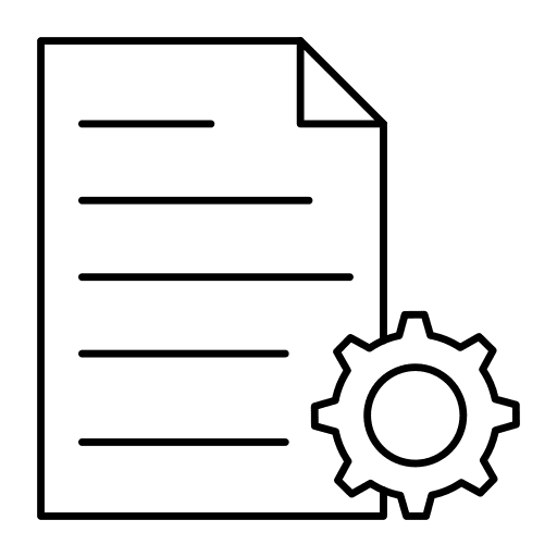 Document gear setting file icon