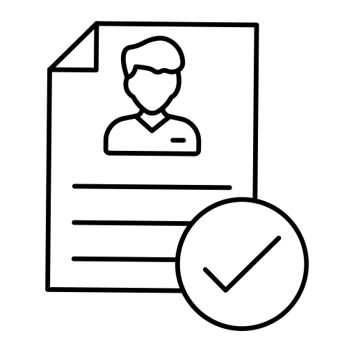 Document check mark paper file icon