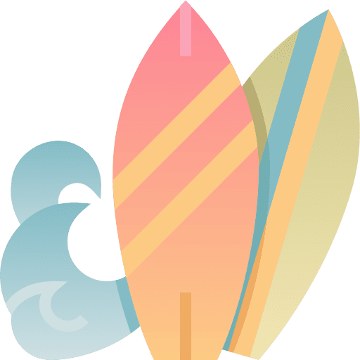 Surf board sports and competition summer sport icon