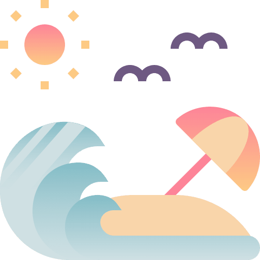 Beach travel holiday sea icon Beach travel holiday sea icon