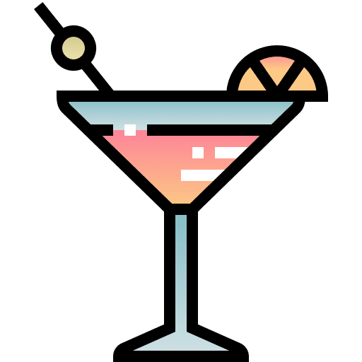 Cocktail vacation food and restaurant glass icon Cocktail vacation food and restaurant glass icon