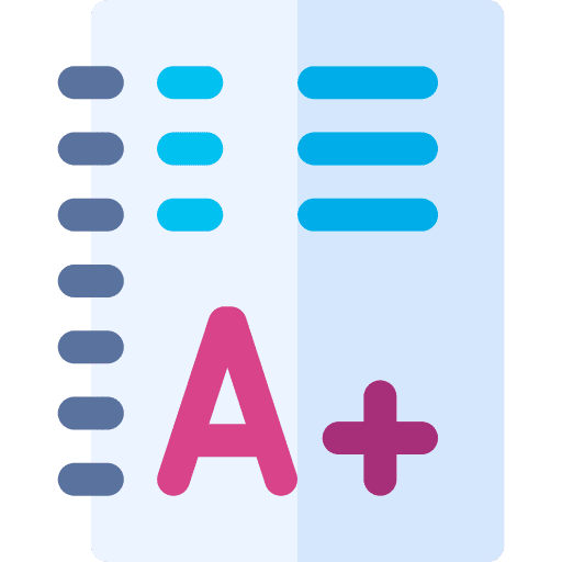 Exam grades pass score icon