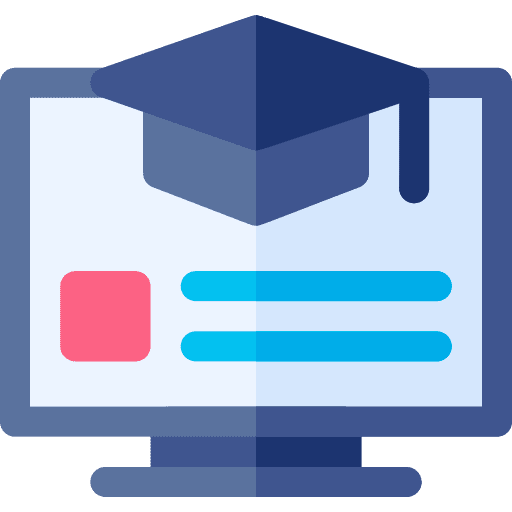 Online course elearning student training icon