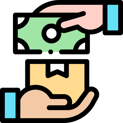 Cash on delivery hands cash shipping and delivery icon